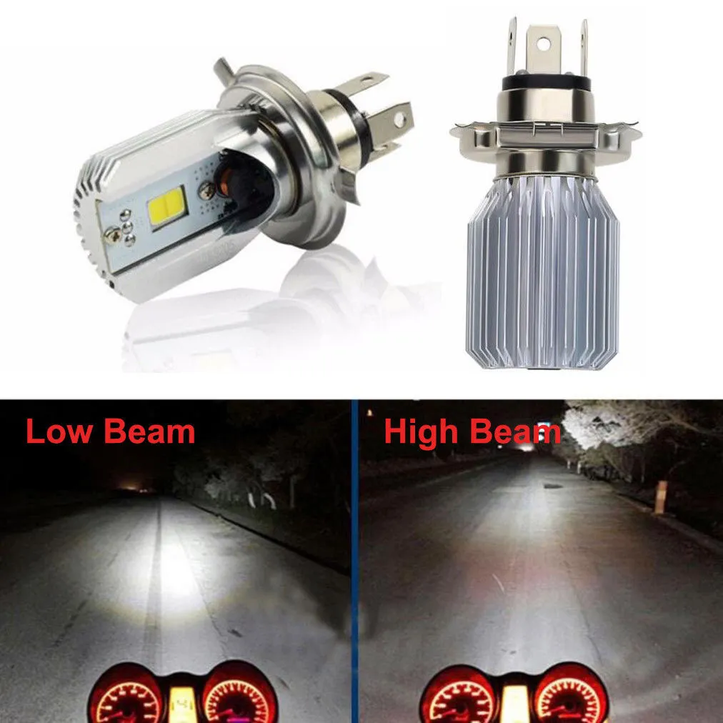 Enchufe Play Motorcycle Lights LED Faros de faro H4 Bulb 6W 800LM 6500K COB Fuente de luz Scooter Motobike Faro, faros de la motocicleta