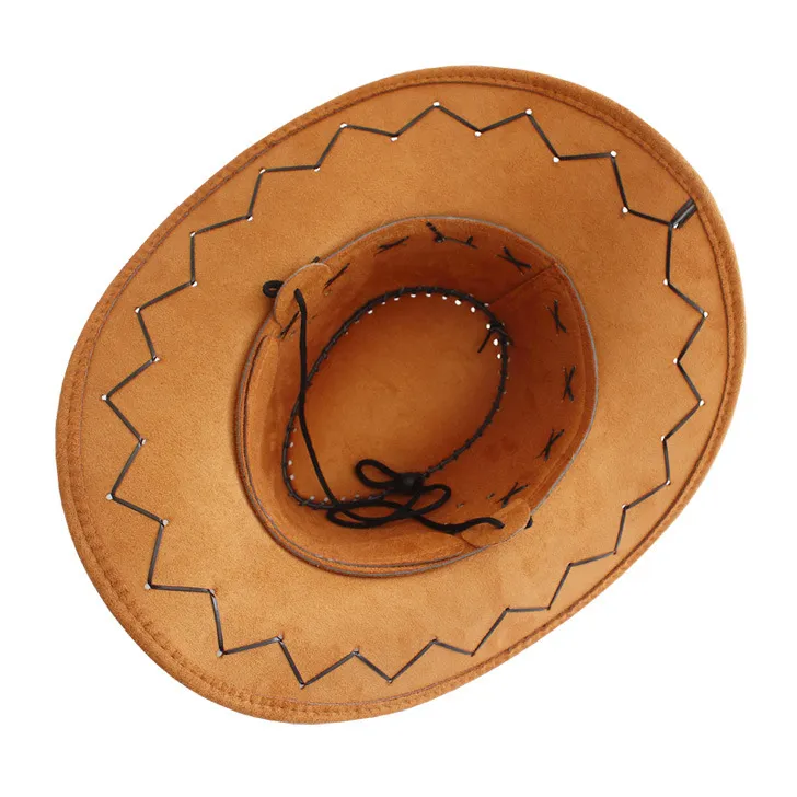 DHL män cowboy hattar vuxna barn multi-färger casual hat suede wild west fancy klänning män damer cowgirl unisex wide brima hattar