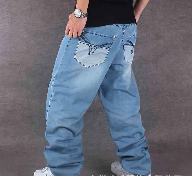 Tide brand men's hip-hop jeans HIPHOP clothing casual loose trousers plus fertilizer plus size Men's Jeans Definitely disco dance pants