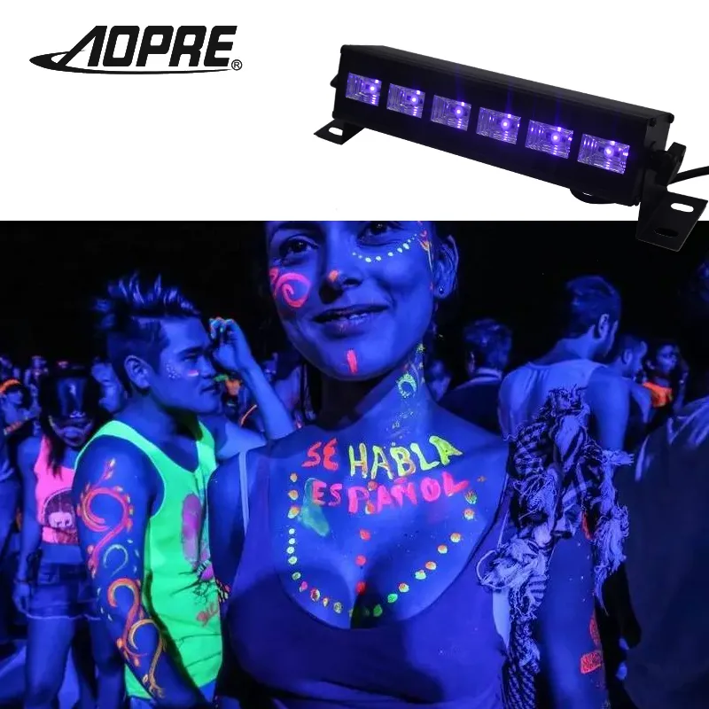 Aopre UV scène lumière violette Led barre Laser Projection éclairage fête  Club Disco lumière pour noël intérieur scène effet lumières