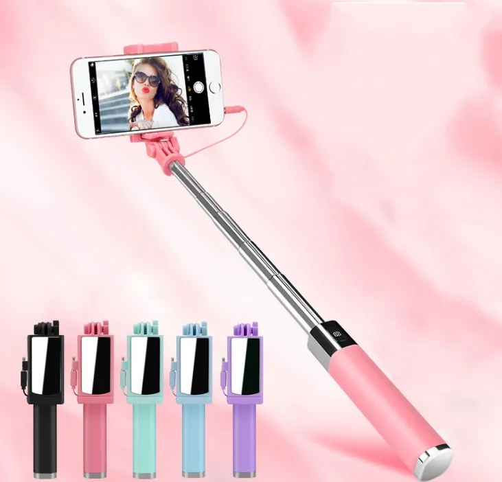 Universal Selfie Stick For iPhone 5S SE 5C 6 6S Plus Monopod Wired Mini Sport Selfie Stick For IOS Androic Perche Selfi Stick LLFA