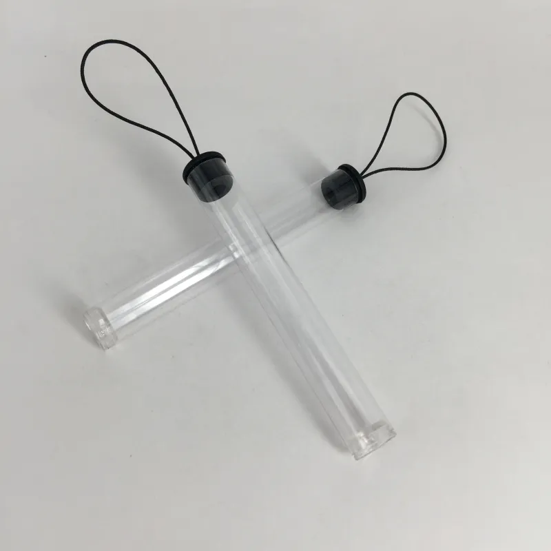 Ny design PP Tube Plastic Clear Packaging med lanyard för alla .5/1,0 ml förångare pennpatroner