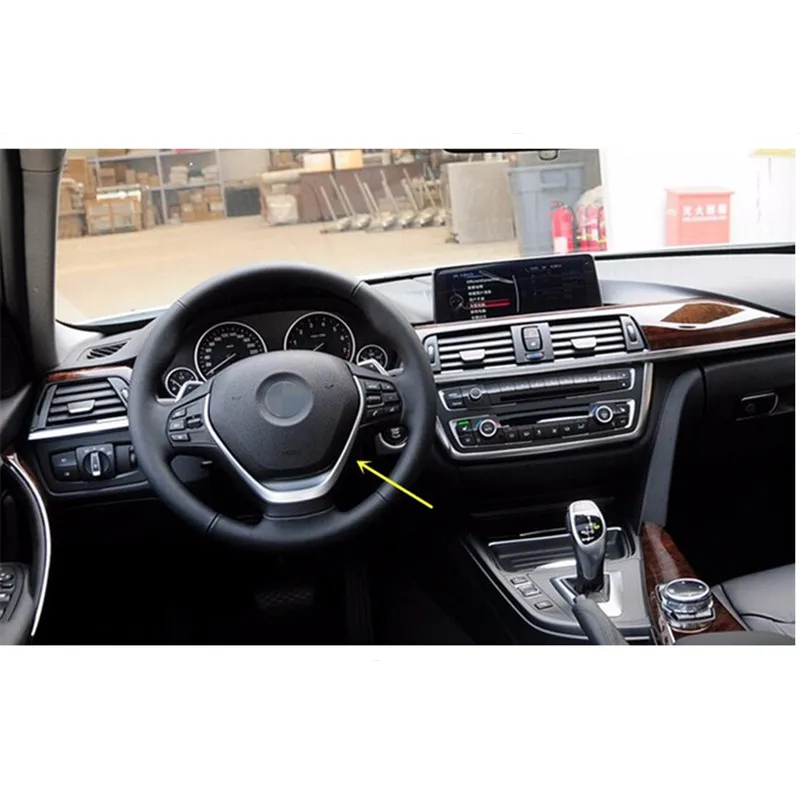 Bandes de garniture de volant ABS chromé, pour BMW série 1 3 F30 F20 118i 316i, accessoires d'intérieur de style de voiture 2711