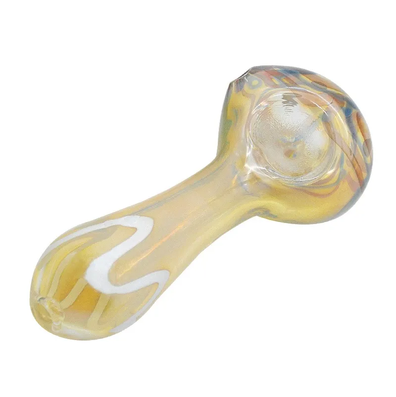 Thick Heady Glass Spoon Pipes 10CM Fumed Pyrex Colorful Spoon Smoking Accessories Oil Tobacco Pip for Smoking