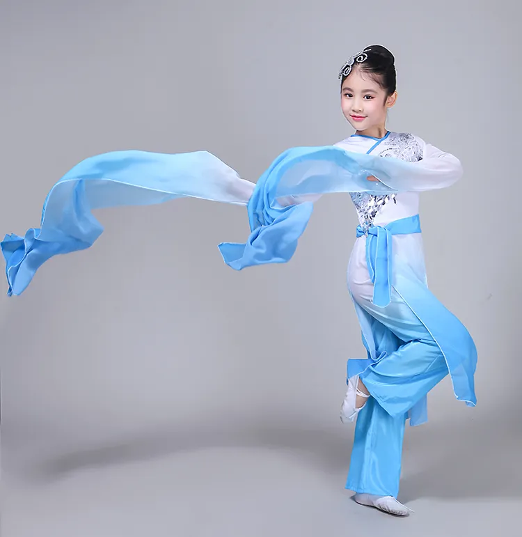 中国の国立スタイルの長袖近代的な古典的なダンス服のパフォーマンス服の子供たち