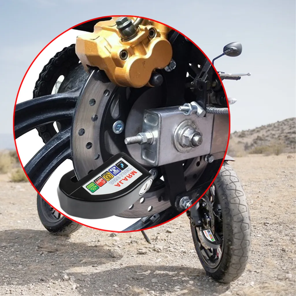 Disc Brake Lock Waterproof Alarm Anti Theft Lock With Screwdriver
