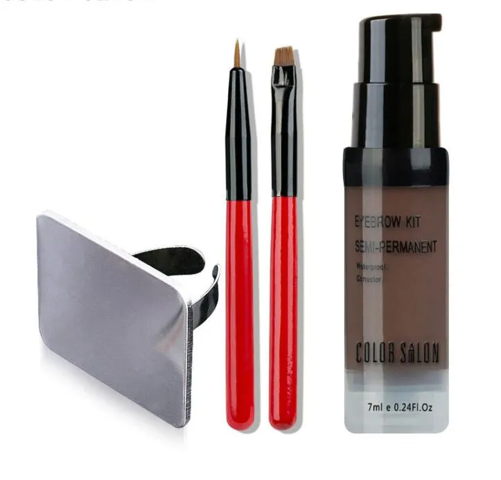 Kleur Salon Waterdichte Wenkbrauw Henna Make-up Enhancer Tint Borstel Kit Eye Brow Gel Crème Make-up Stempel Set Paint Tool Wax Cosmetic
