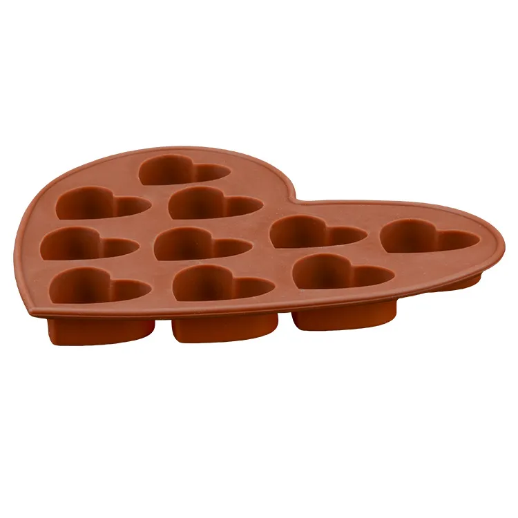Hartvorm Chocoladevormen DIY Siliconen Cake Decoratie Jelly Ice Love Gift Bakken Chocoladevormen 1 stks 10 Gaten