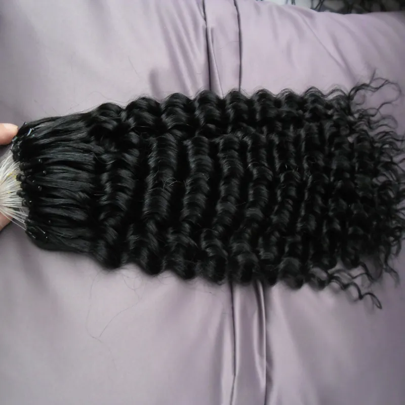 100g Deep Wave Loop Micro Ring Hair 100 Human Micro Bead Links Machine Made Remy Hair Extension7352522