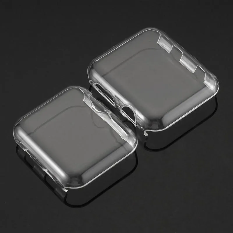 För Apple Watch Case PC Clear Protector Cover för Iwatch Series 5 4 3 2 45mm 41mm 44mm 40mm 42mm 38mm främre täckta fall