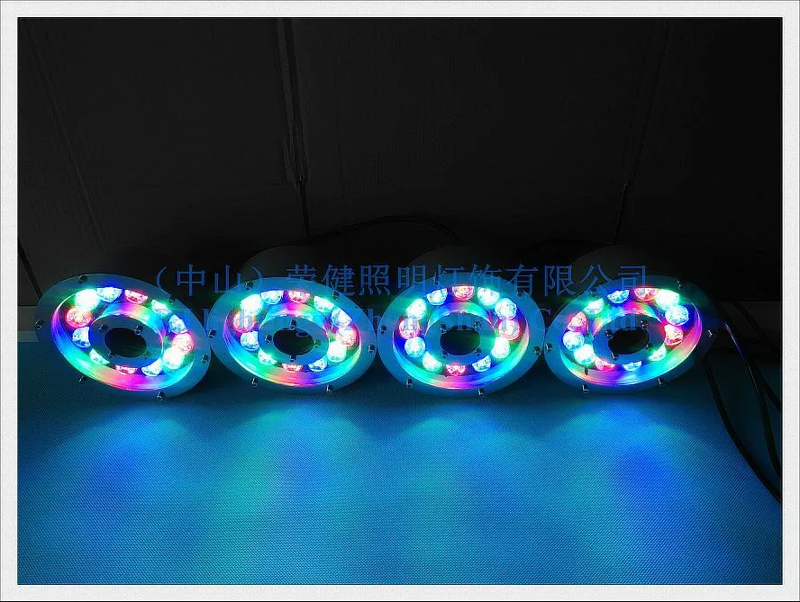 12W LED lumière sous-marine piscine lumière fontaine lumière sous l'eau lampe 12W IP68 AC12V entrée RVB et éclairage paysager couleur unique