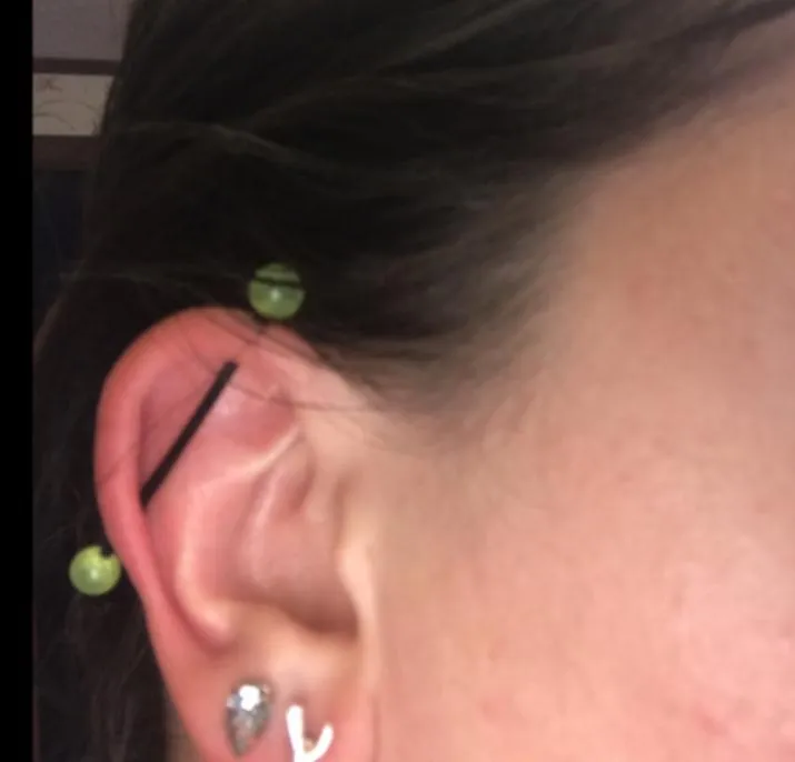 glow in the dark acrylic industrial Plugs bar scaffold ear barbell ring piercing sexy earring body jewelry