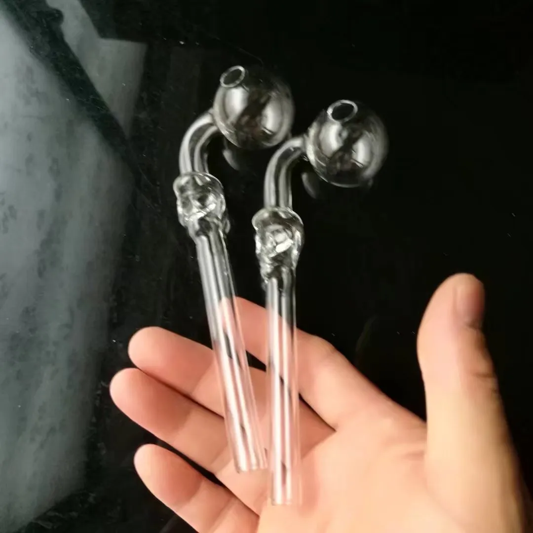 Transparent skull bone long curved pot Wholesale Glass Hookah, Glass Water Pipe Fittings