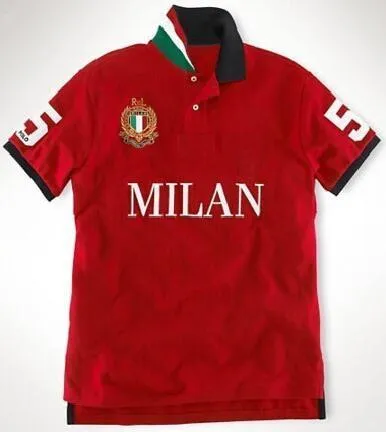 Herrpolos roliga män polo skjorta klassisk sommar stor häst New York Paris Milan Los Angeles Berlin Casual Sport Polo Shirts Brands Polos Red