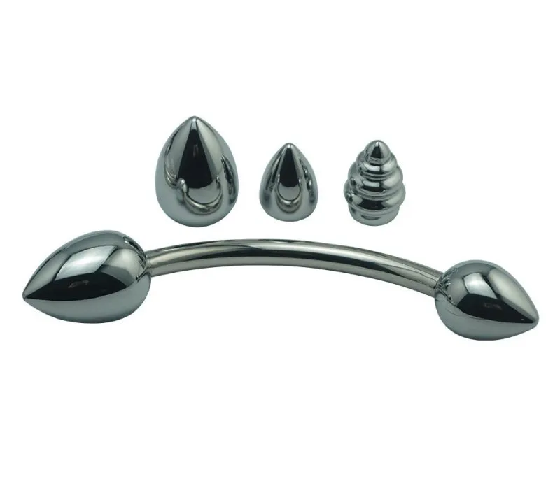 Ganci anali in metallo sostituibili a quattro sfere Butt plug Strap on giocattoli sessuali coppia con stimolazione dell'ano1051554