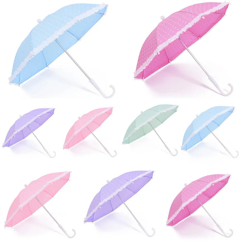 패션 도트 인쇄 어린이 우산 귀여운 미니 캔디 컬러 플라스틱 손잡이 Paraguas 키즈 우산 야외 비가 오는 날 4 6db ff