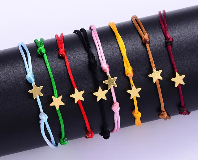 Bracelets étoile corde chanceux Bracelet rouge pour femmes enfants chaîne rouge réglable Bracelet fait main bricolage