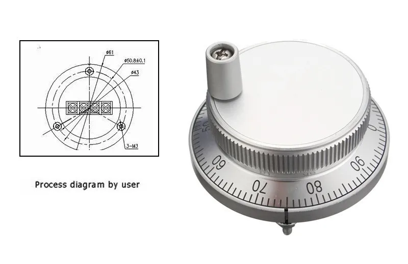 CNC Pulser Handwheel Handgreep Kit 5V Handmatige pulsgenerator CNC Machine 60mm Rotary Encoder elektronische resolutie CPR 251007622569