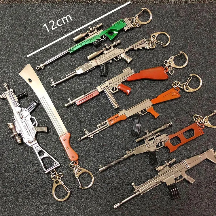 12 cm Mini Guns KeyChain Weapon Rifle AKM Model Key Chains AK 47 Toys Gun Keychains Llaveros Chaveiro Sleutelhanger Key Ring Keyring