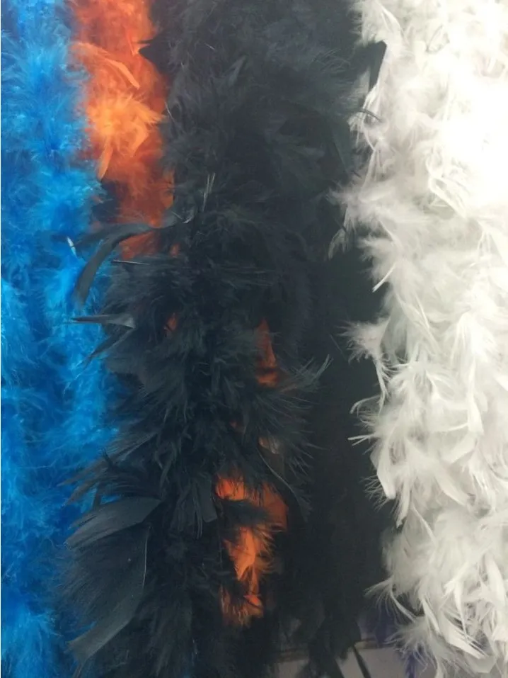 Glam Flapper Dance Fancy Dress Costume Accessory Feather Boa Sjaal Wrap Burlesque Feather Boa 200cm Turkije Veer Boa Strip vele kleuren