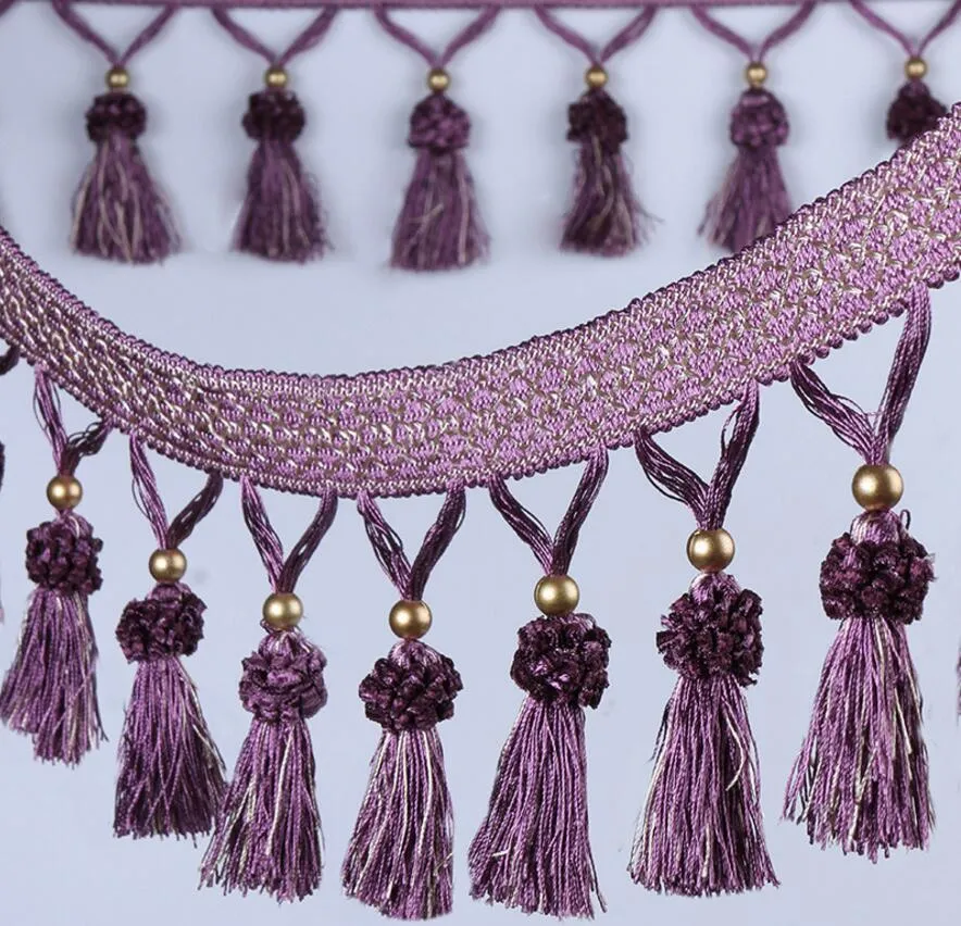 12Meter Hydrange Tassels Bead Pendant Hanging Lace Trim Ribbon For Window curtains wedding Party Decorate Apparel Sewing DIY4280208