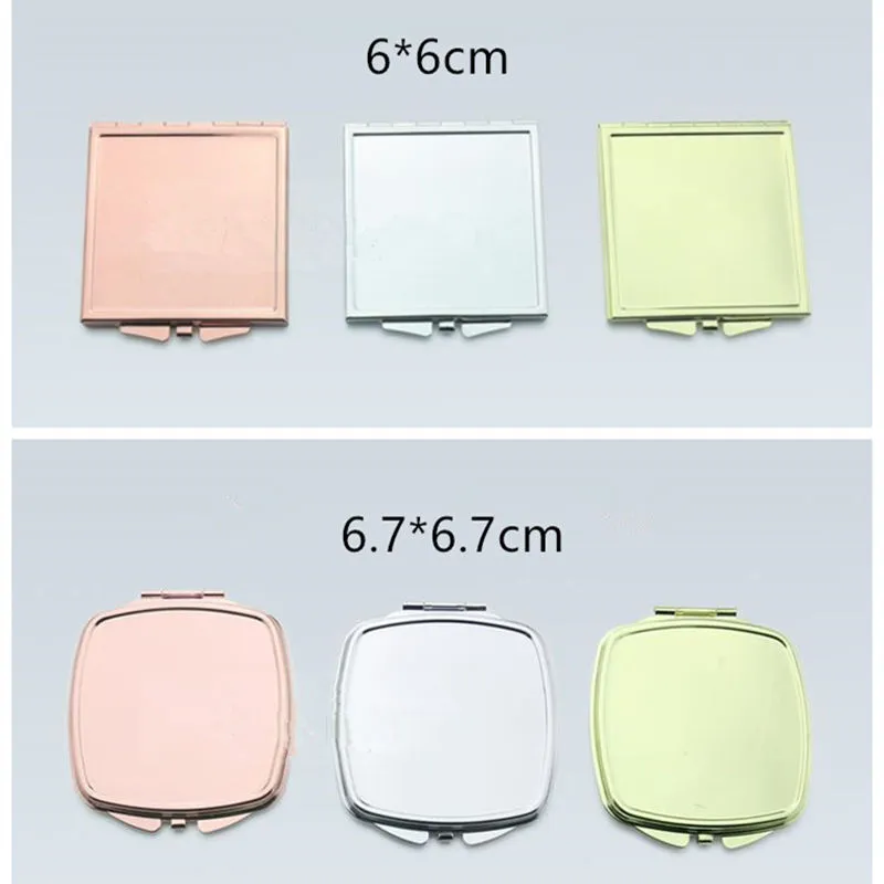Square Compact mirror DIY Portable Metal cosmetic Foldable makeup mirror for gift fast shipping F1281