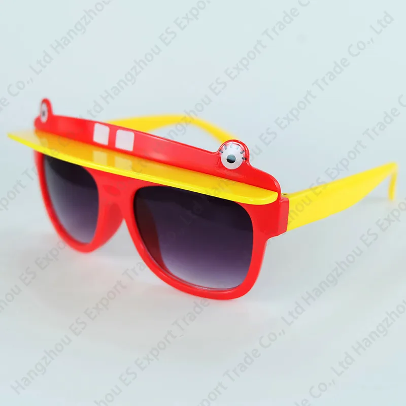 Children Sun Glasses Cut Frog Shape With Brim Sunglasses Shade Kids Eyewear UV400 Wholesale