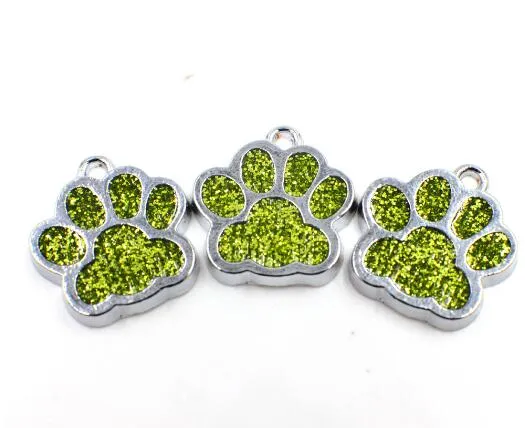 Partihandel 50st / Bling Hund / Björn Paw Print Hang Pendant Charms Fit For DIY Nyckelringar Halsband Mode Smycken