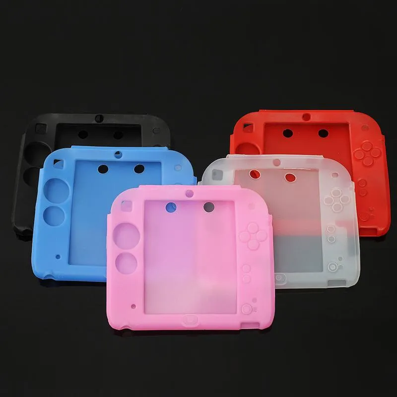 Multicolor Soft Silicone Rubber Case Protective Guard Soft Gel Skin Cover för 2DS High Quality Fast Ship