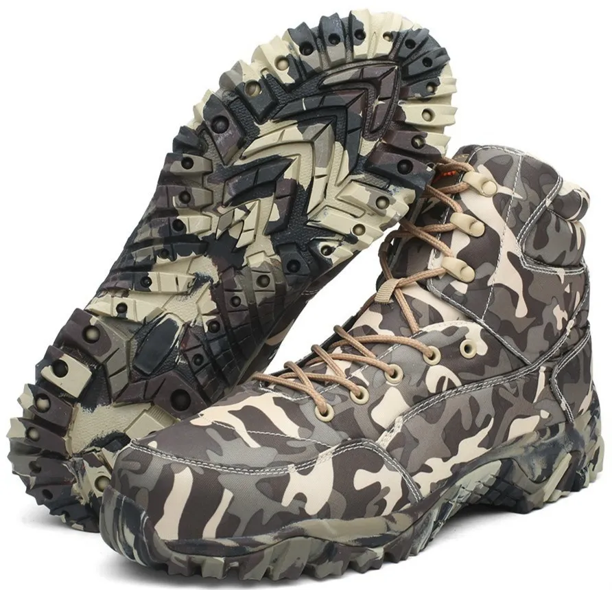 Militaire Tactische Laarzen Lederen Combat Army Outdoor Wandelen Schoenen Reizen Camping Botas CP Camouflage Trekking Schoenen Mannelijke Enkellaarzen