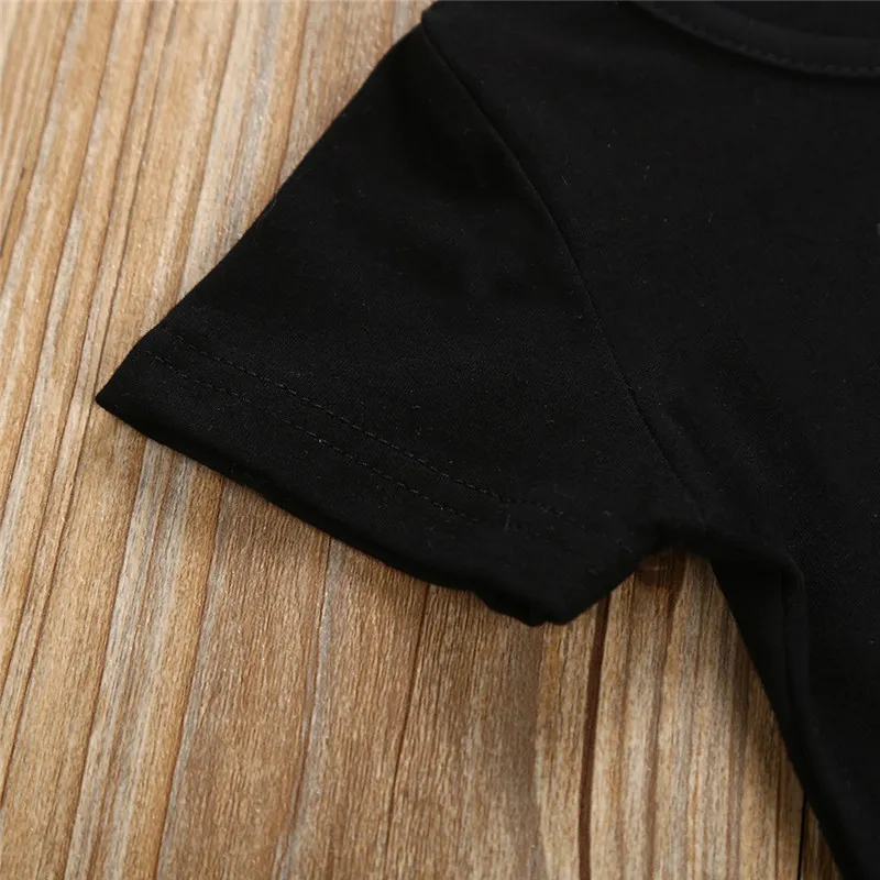 2018 Verão Bebé Roupas Carta Preta T-shirt Tops + Calças de Camuflagem Algodão Crianças Meninos Outfits Set Moda Criança Menino roupas 1-5Y