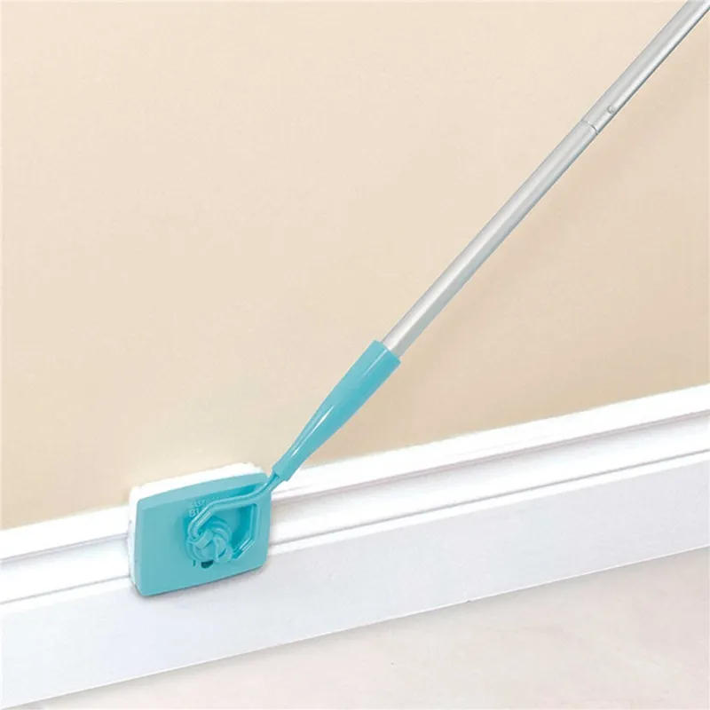 Baseboard Buddy Cleaning Mop Blue Plastic Steel White Mop Simply Walk Glide Extendable Microfiber Dust Brush Kids Bath Items