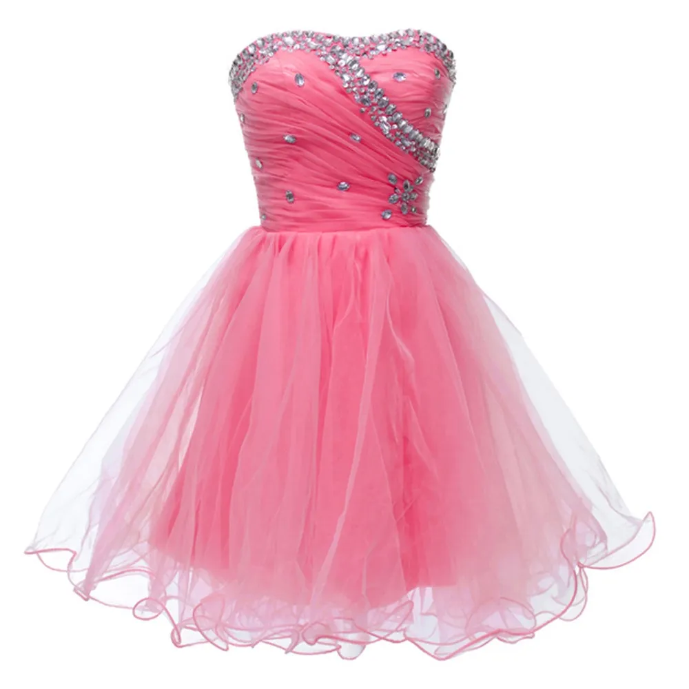 Blue/White/Pink Beaded Short Evening Dresses Formal Dresses Sweetheart Prom Homecoming Gown Ball Girl Dresses HY1367