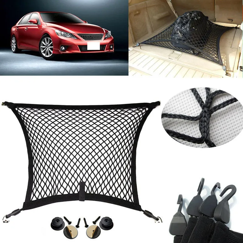 Pour Toyota Mark X voiture Auto véhicule noir coffre arrière Cargo bagages organisateur stockage Nylon uni Vertical filet de siège