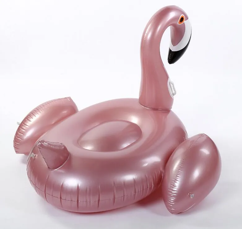 inflável flamingo piscina colchão natação brinquedo placas flutuantes colchão de ar adultos crianças água subiu anel de mergulho de cisne de ouro