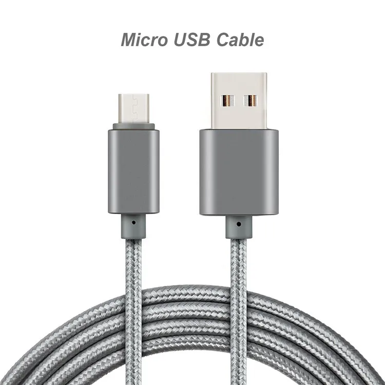 Type C Nylon Braided Micro USB Cables Charging Sync Data Durable Quick Charge Charger Cord for Android V8 Smart Phone