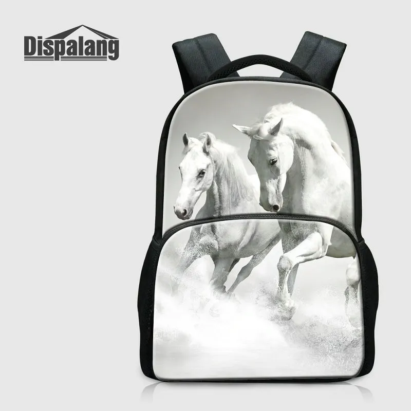 Bolsa de laptop masculina para viajar sacos de escola de impressão de cavalos para faculdade mochila animal mulheres diárias bagpack rugtas grandes mochilas