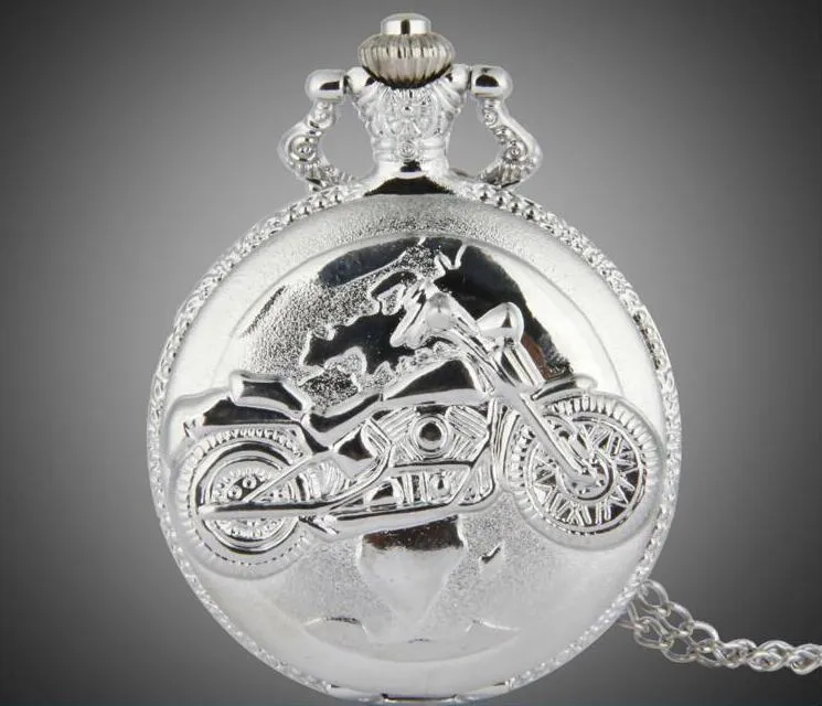 Orologi da tasca all'ingrosso motociclette in bronzo a catena al quarzo 