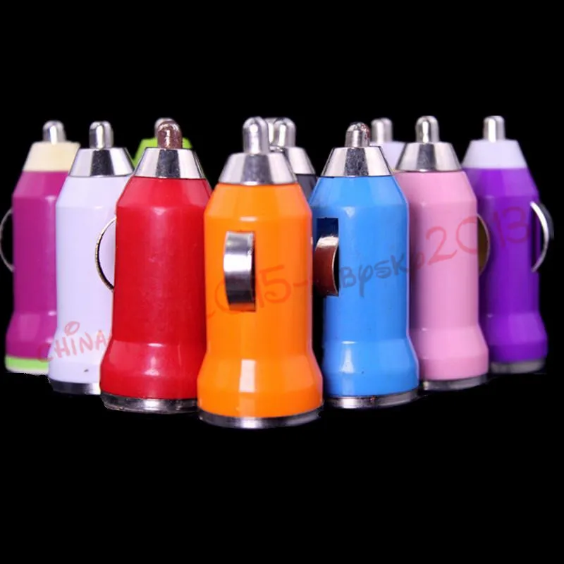 Colorful 1A Bullet Mini USB Car Charger Universal Adapter for iphone 4 5 5S 6 6S 7 7plus Cell Phone PDA MP3 MP4