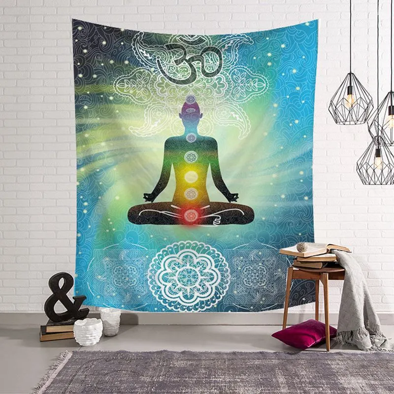 Hint goblen budha duvar asılı dekorasyon yoga dekor çadır duvar mural polyester kumaş manevi tapiz ev yurt halı battaniye