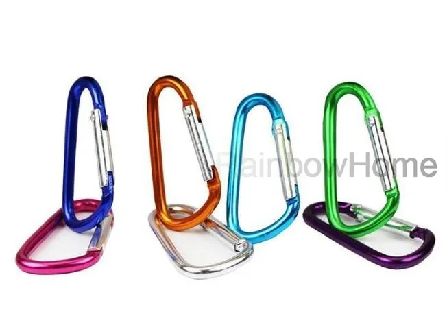 CARABINER KEYRING METAL CARABINER NYCKEL Kedjan Ring Keychains Clip Hook för utomhussporttyp D 56*29mm B 60*28mm Form Aluminiumlegering