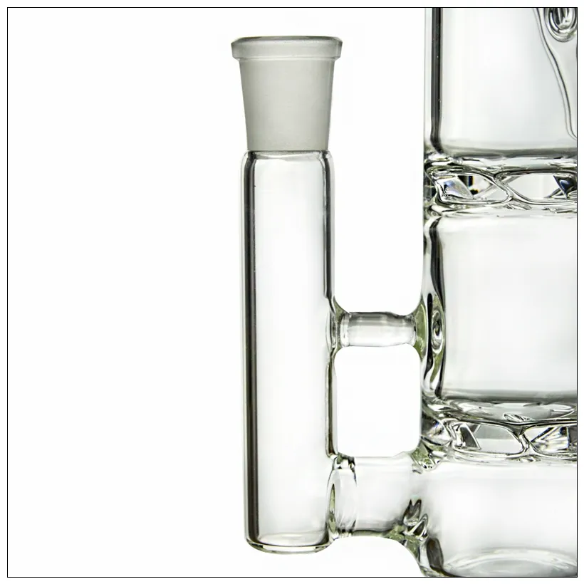 Double Cyclone Glass Ash Catcher Turbine Dis Perc Fumer Bong Accessoires Clear Ashcatcher 45 Degrés 14mm 18mm Joint ASH-P801 ASH-P804