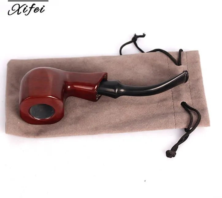 Red sandalwood wood craft pipe manual grinding diamond shaped smoking set solid wood pipe smoking accessories