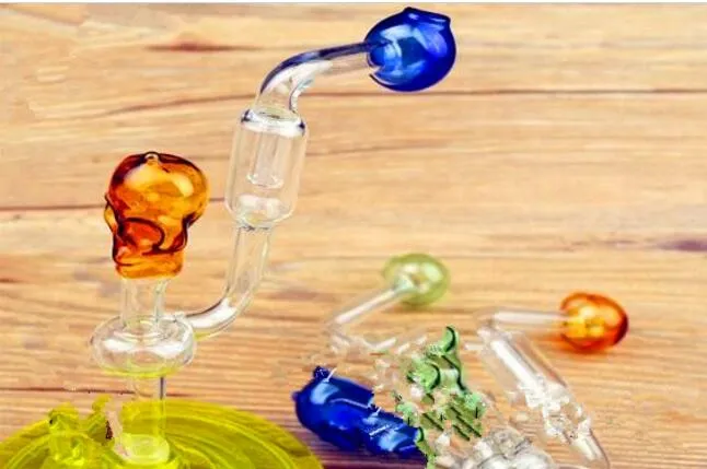 Accessoires de narguilé petit crâne filtrant pot chance en gros bongs en verre brûleur à mazout tuyaux en verre conduites d'eau plates-formes pétrolières fumer