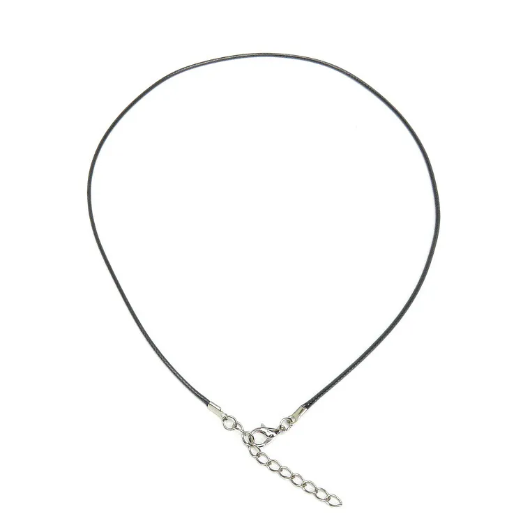 Chaîne en cuir de cire d'unité centrale noire tressée charme lanière homard fermoir cordon boucle boucle tricot lien chaînes pendentif bijoux accessoires