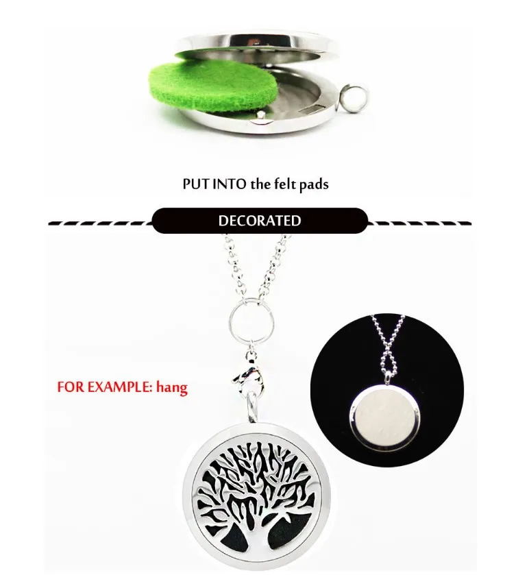 Tree Of Life Pendant 30mm Aromatherapy Essential Oil Stainless Steel ...