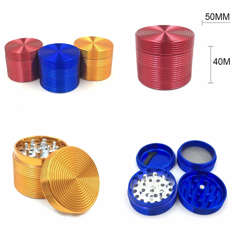 Forma a vortice Lega di alluminio colorata Diametro 50MM Mini Herb Grinder Spice Miller Crusher Alta qualità Bel colore Design unico