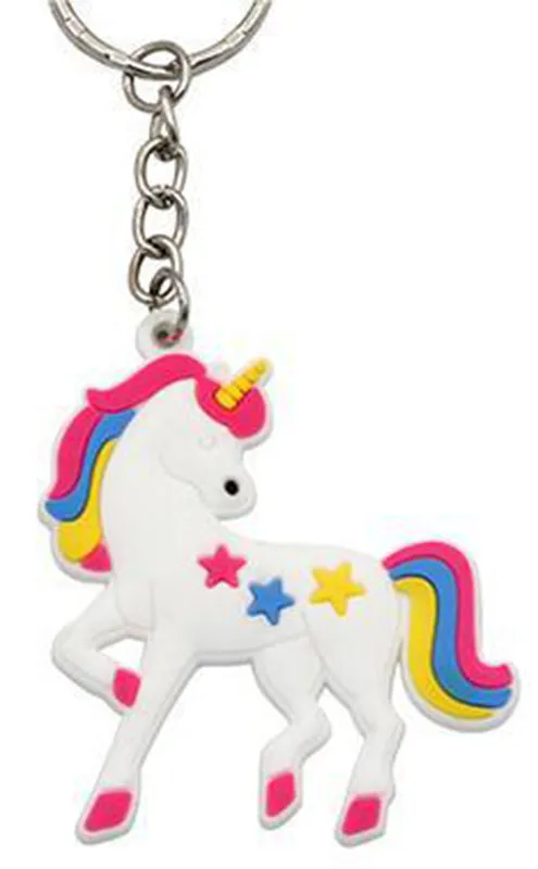 Cartoon Unicorn Keychain Keyring Handbag Pendant Kids Gift Toys Phone Decoration Accessory Horse Key Ring