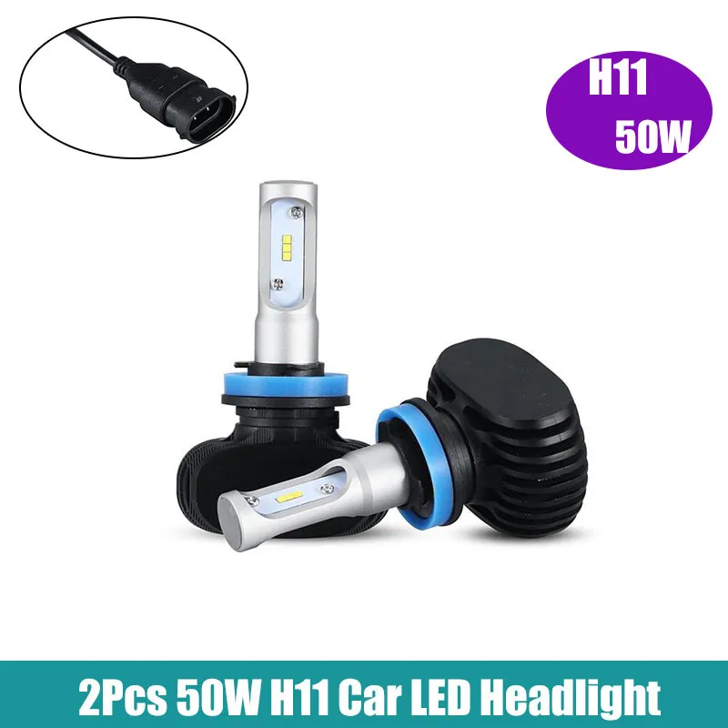 S1 Auto LED H11 Reflektor H7 9005 HB3 9006 HB4 H4 Żarówka samochodowa LED 6500K CSP Chipsy 50W 8000LM Wróżki Lampa przeciwmgielna All-In-One