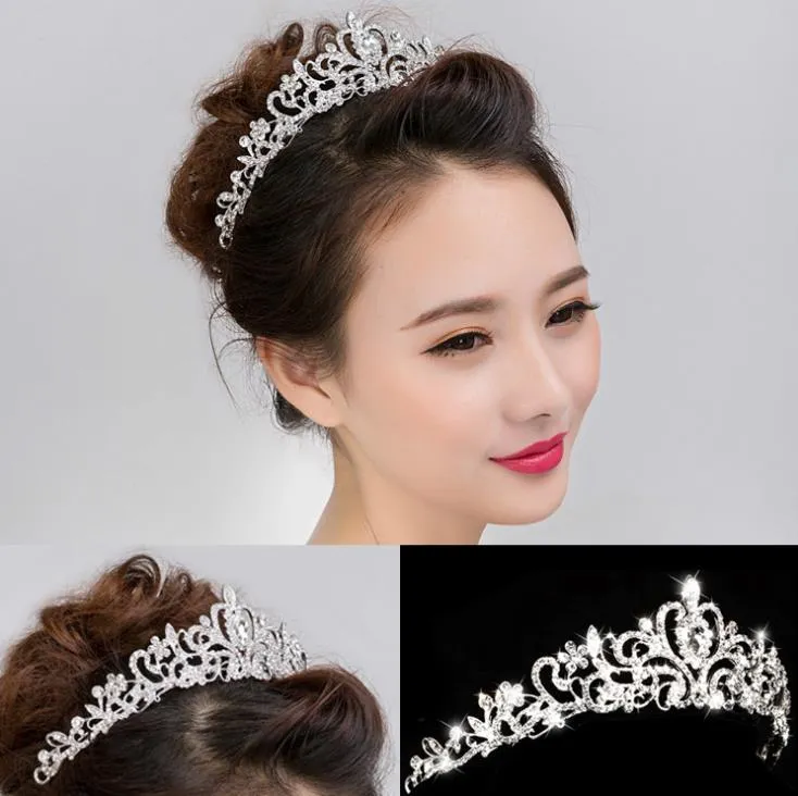 The bride wedding diamond tiara crown alloy hair styling wedding headdress